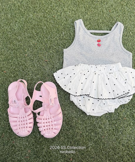 予約ninibello Tomato Button Sleeveless Top