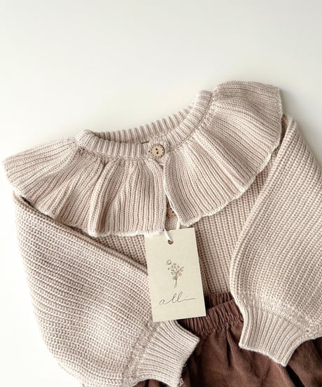 即納ruffle collar  knit cardigan