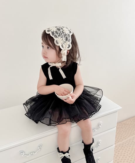 即納no sleeve tulle rompers