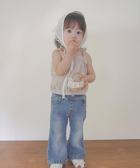 即納Brush boots cut denim