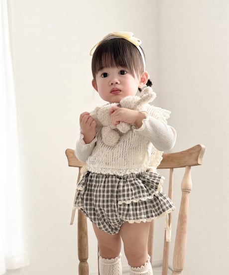 即納  embroidery flower vest