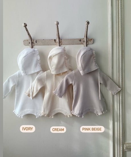 即納monbebe newborn waffle rompers set