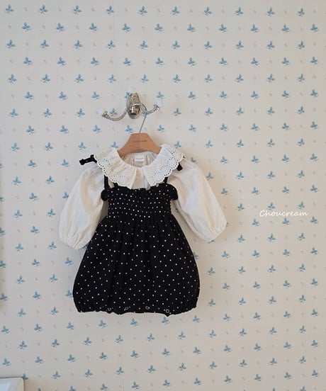 即納dot ribbon bustier rompers