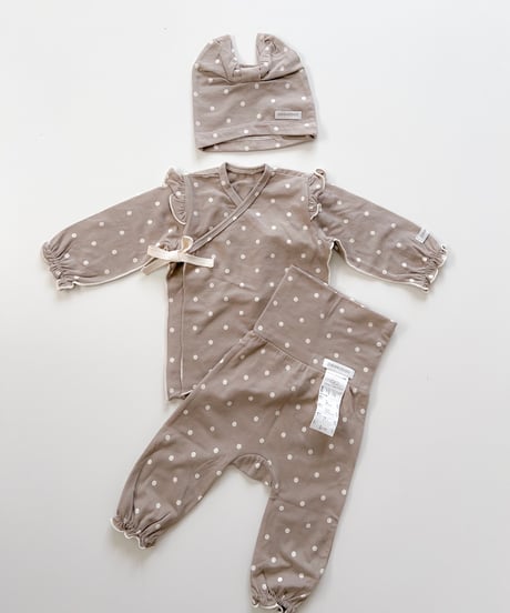 即納 newborn frill ribbon dot set up