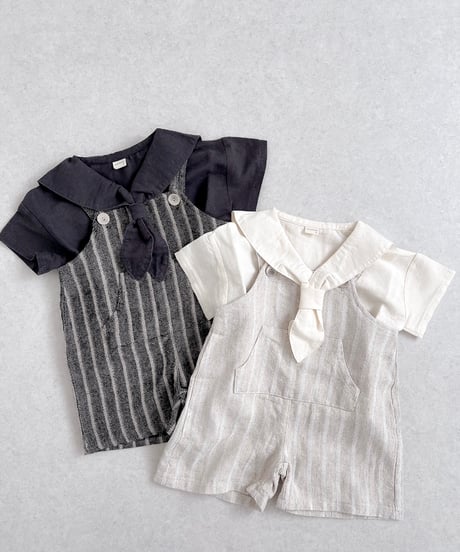 一部即納 nunubiel Linen suspender pants