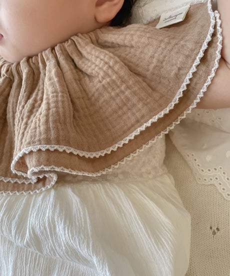 即納double  gauze  bib