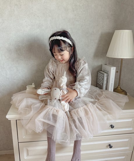 即納Velour x Tulle Winter Dress