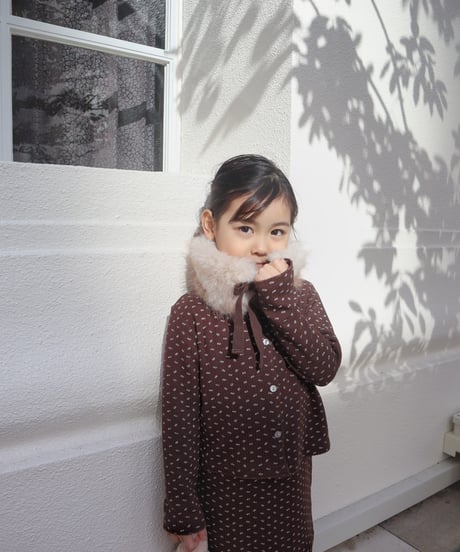 即納marble fur collar