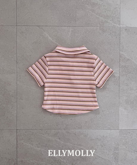 予約Elly Molly Sky collar tee