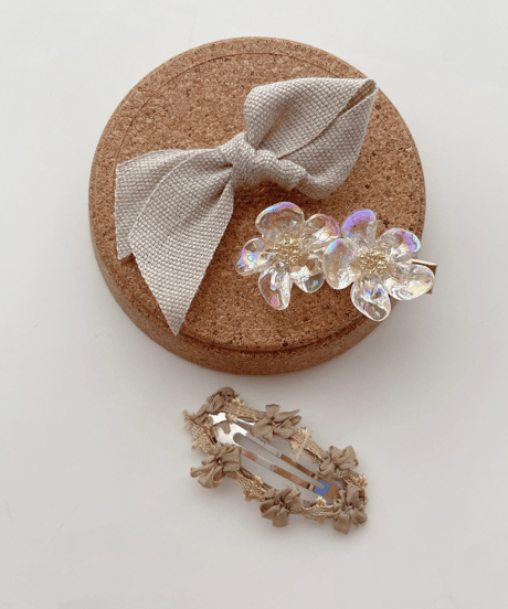 即納 clear flower pin set