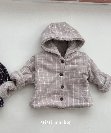 即納 mimi market Check Dumbled hoody