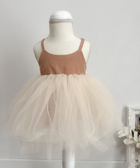 即納simple tulle one-piece