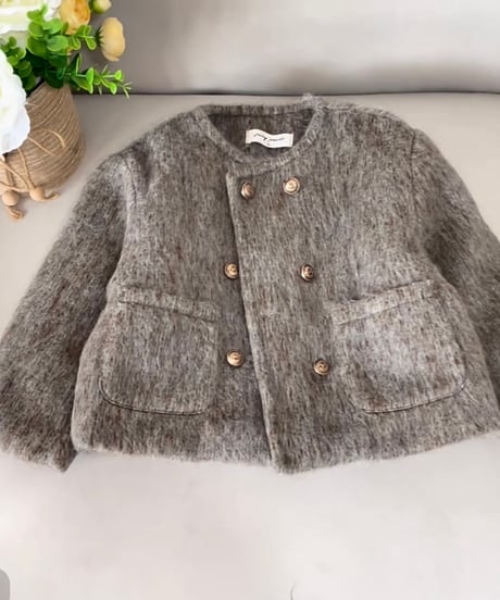 即納 double  button coat