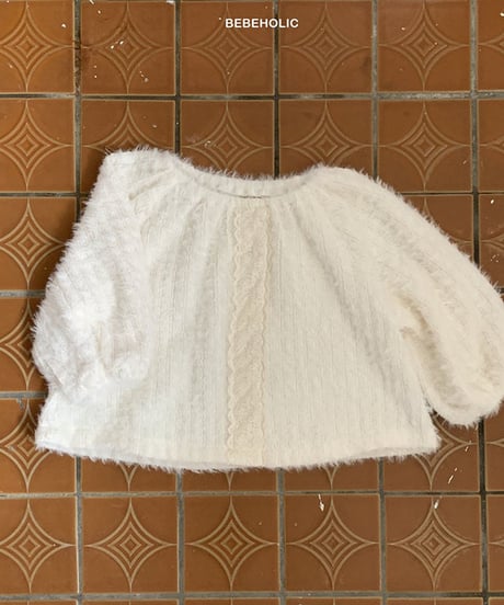 即納 mohair flower blouse