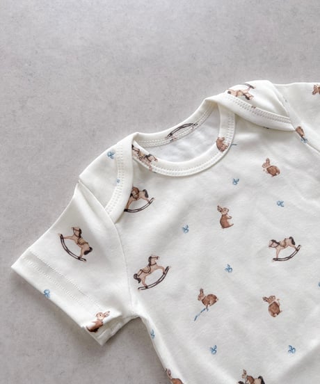 即納 Bunny & Rocking Horse Bodysuit