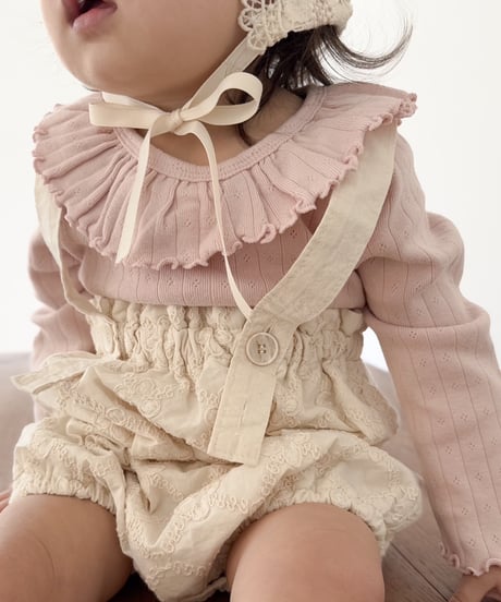 即納mini beige eyelet prill tee