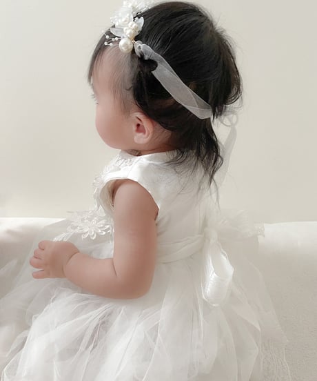 即納flower  motif tulle dress