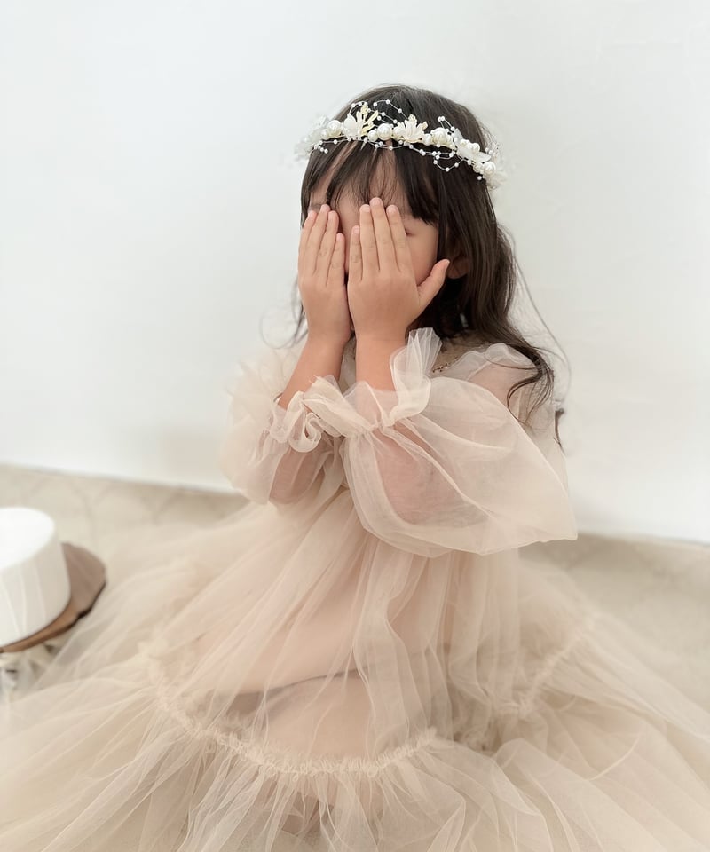 花咲くシフォンド【FOLD】イヴリーヌ シルク シフォン ドレス シルクシフォンガラス釦のドレス 結婚式 ウエディングドレス
