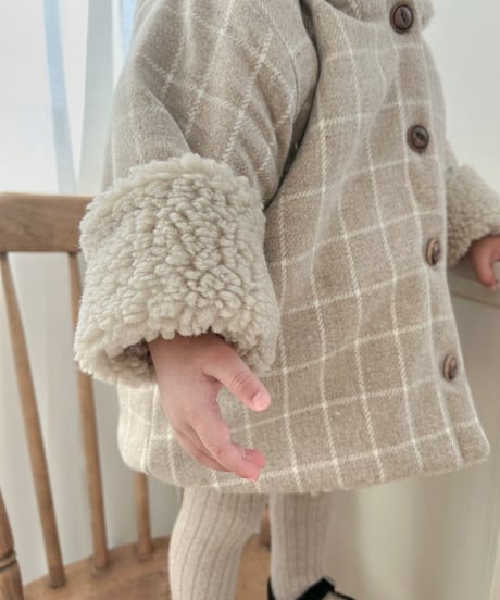 即納 mimi market Check Dumbled hoody