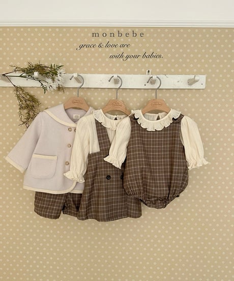 即納 monbebe Romi check suit