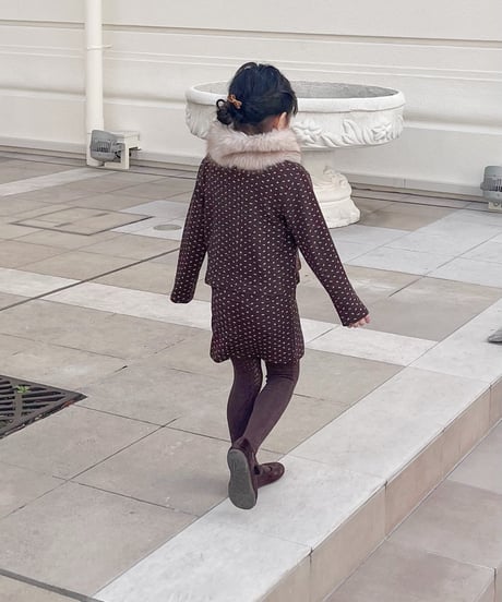 即納marble fur collar