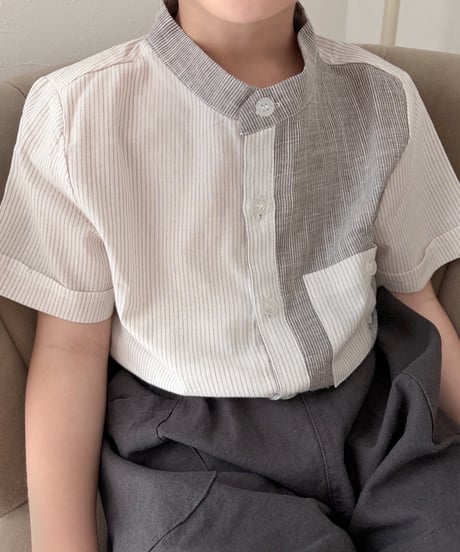 一部即納Dual Stripe Stand Collar  Shirt