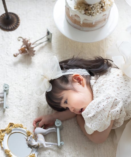 即納hibye  balloon sleeve flower flare dress