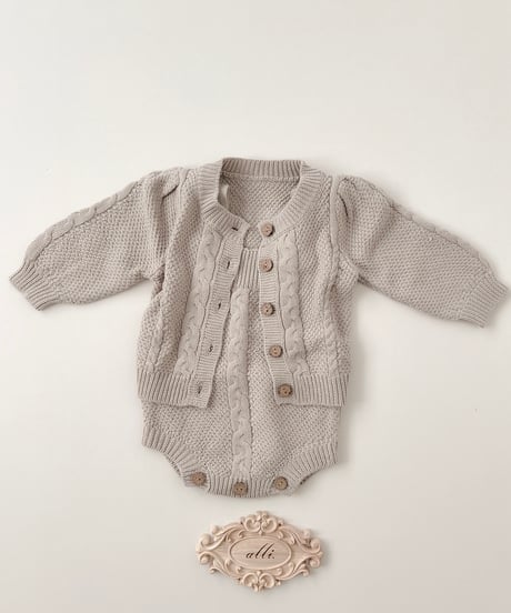 即納cable knit cardigan