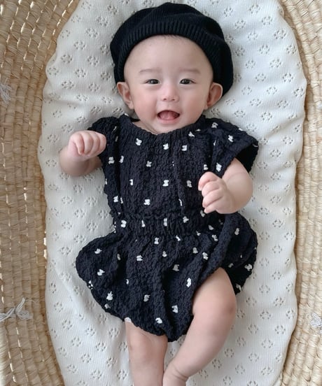 即納sleeveless dot crinkle set up