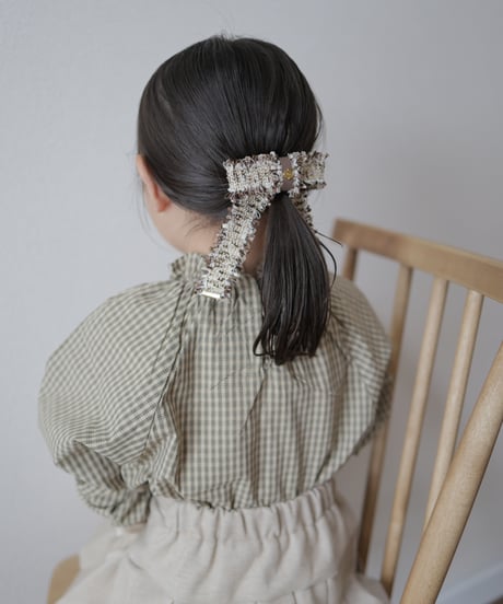 即納Fringe Tweed Hair Clip