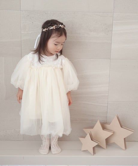 即納balloon sleeve tulle dress