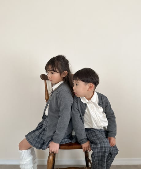 即納crew neck knit cardigan