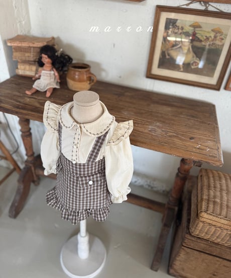 即納 marron Heart blouse