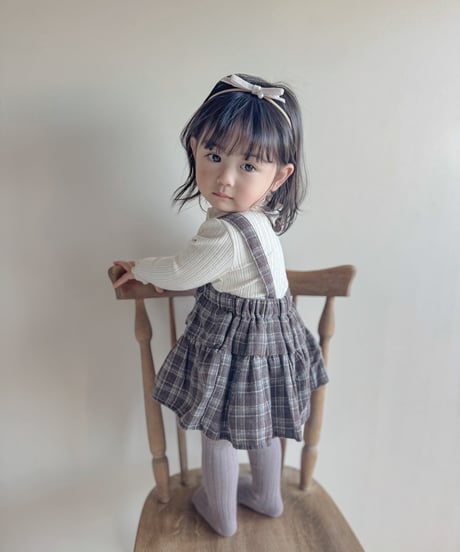 即納　Back ribbon stand collar Tee
