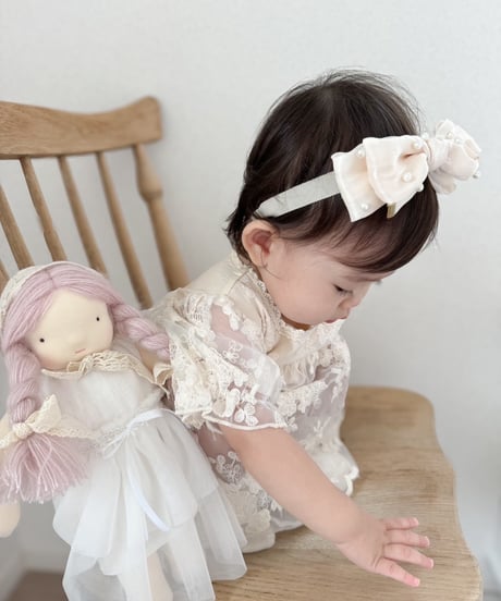 即納 Pearl ribbon hair band