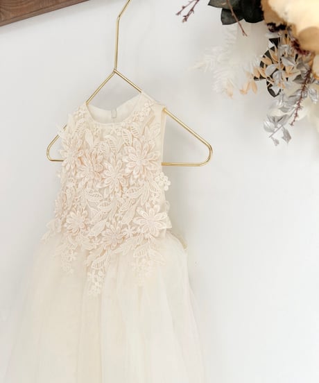 即納flower  motif tulle dress