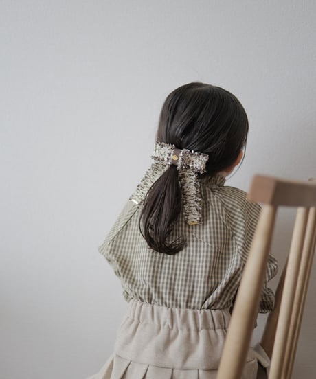 即納Fringe Tweed Hair Clip