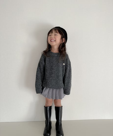 即納mohair crew neck knit
