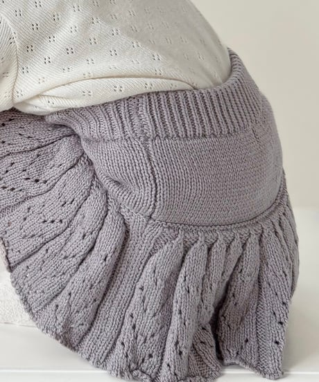 即納pon pon  ribbon knit skirt