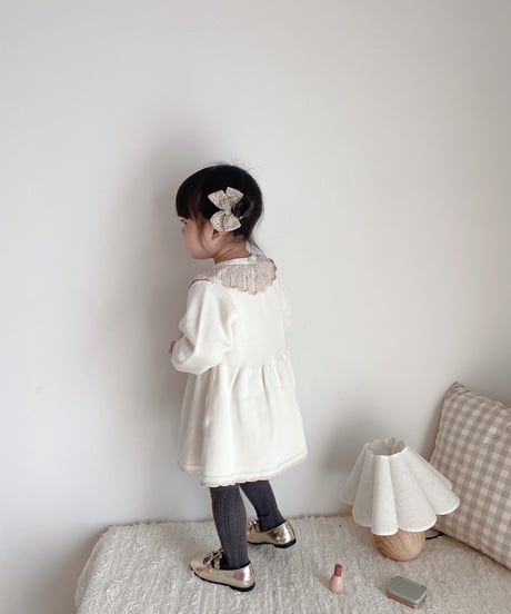 即納 scallop knit one-piece