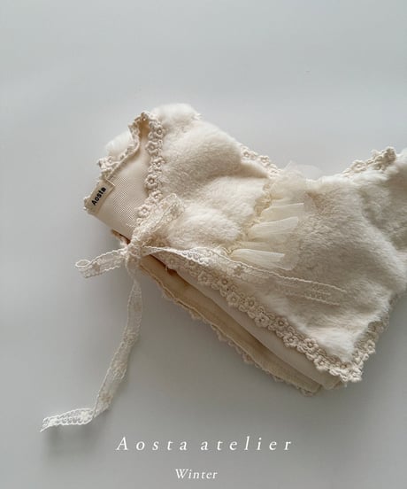 即納 aosta Fur open vest