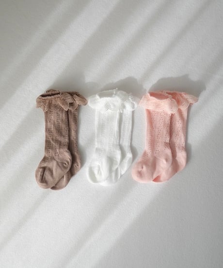 即納frill eyelet socks 3P set