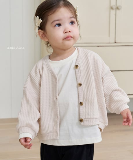 即納Coco waffle cardigan