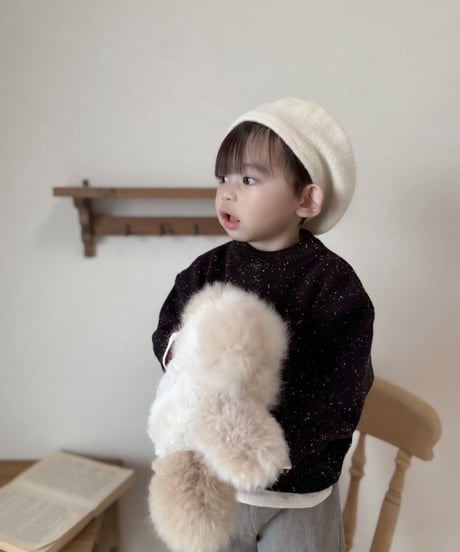 即納Nep collar knit pullover