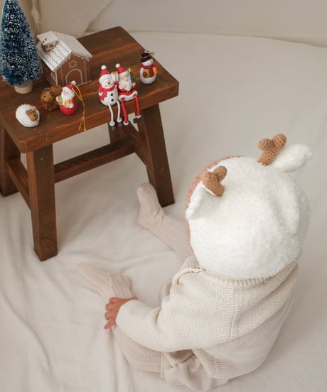 即納  Holiday reindeer bonnet