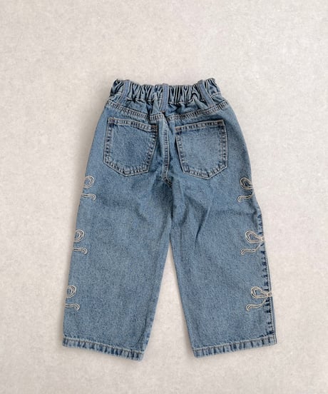 即納ribbon wide denim
