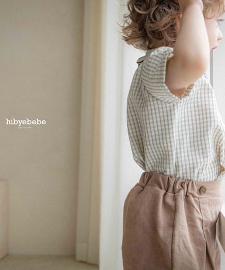 即納Moment check top and bottom clothes