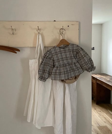 即納 Anne shirley Autumn Plaid Ribbon Blouse set