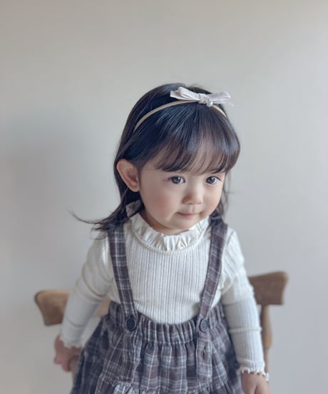 即納　Back ribbon stand collar Tee