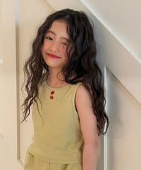 予約ninibello Tomato Button Sleeveless Top